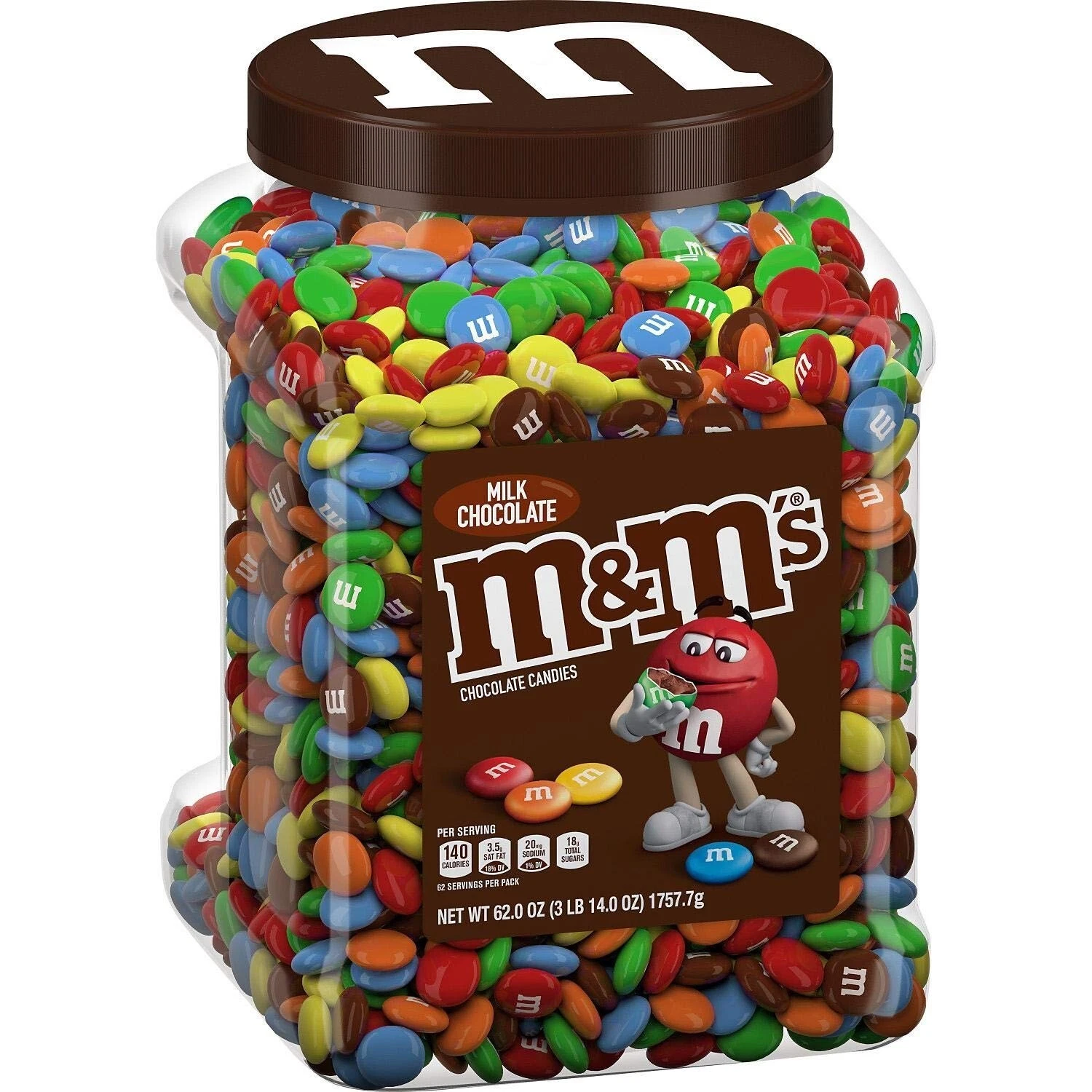 M&M'S Milchschokolade Süßigkeiten Großpackung Glas (62 Unzen)